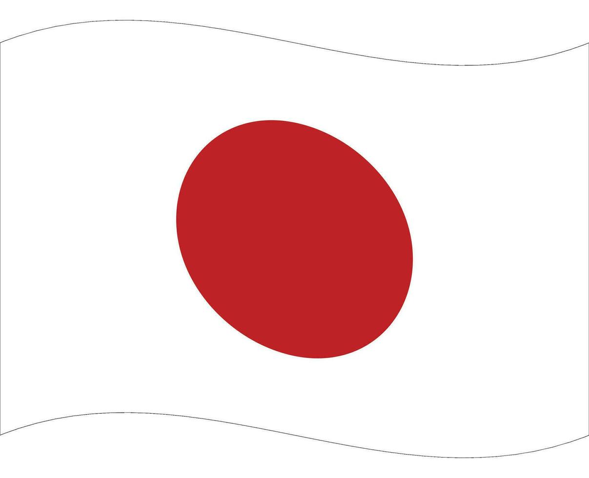 Japans vlag. vlag van Japan. Japan vlag Golf vector