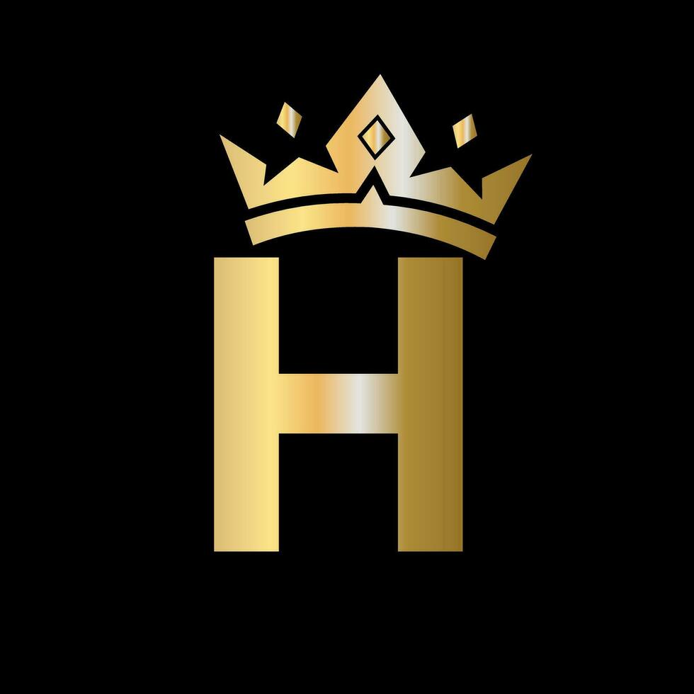 kroon logo Aan brief h vector sjabloon voor schoonheid, mode, elegant, luxe teken