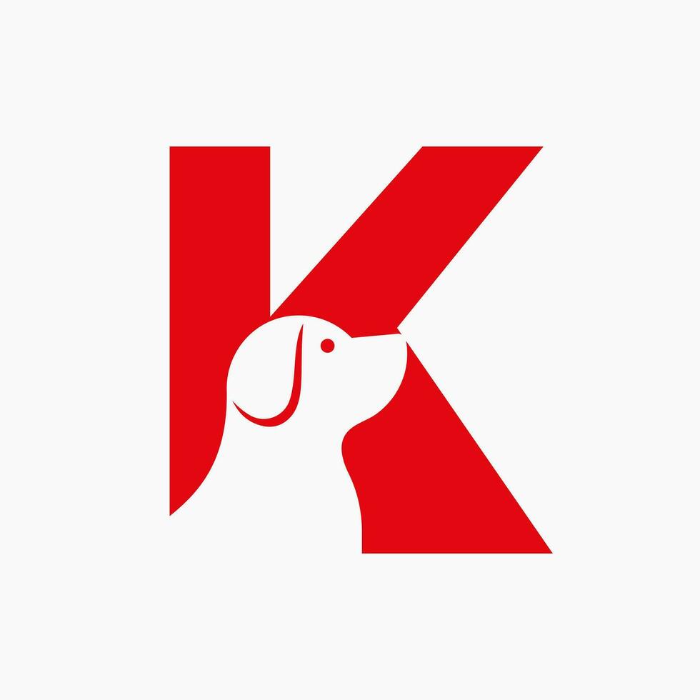 brief k huisdier logo ontwerp. hond logo symbool vector sjabloon. hond Aan alfabet