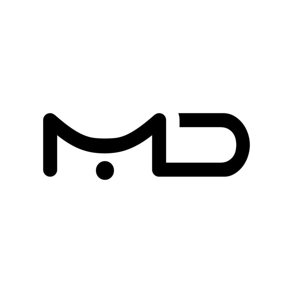 md brief logo ontwerp voor bedrijf vector