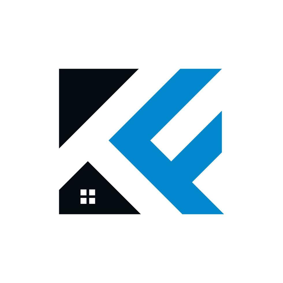 kf en huis logo ontwerp voor bedrijf vector