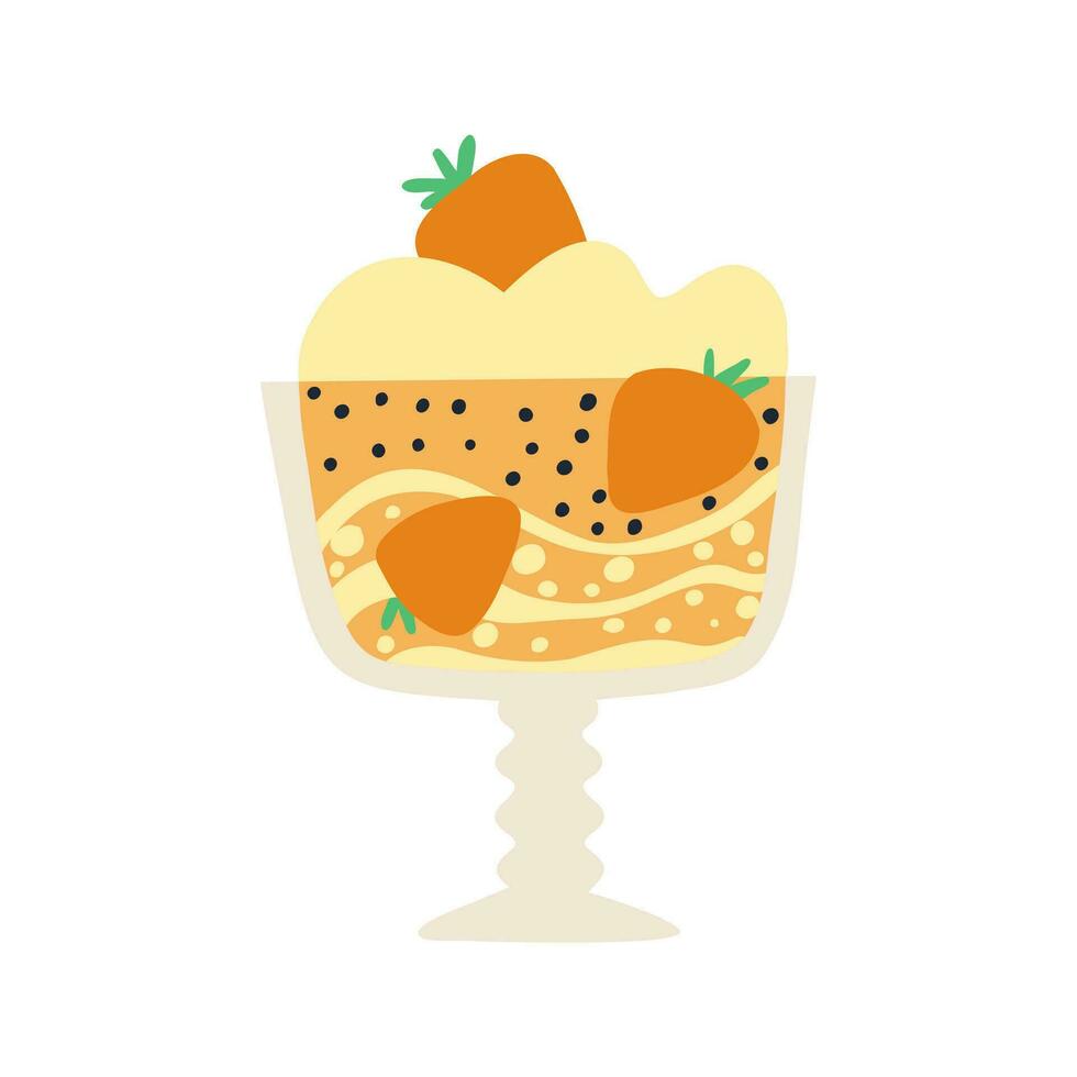 glas met cocktail in vlak stijl. hand- getrokken vector illustratie.