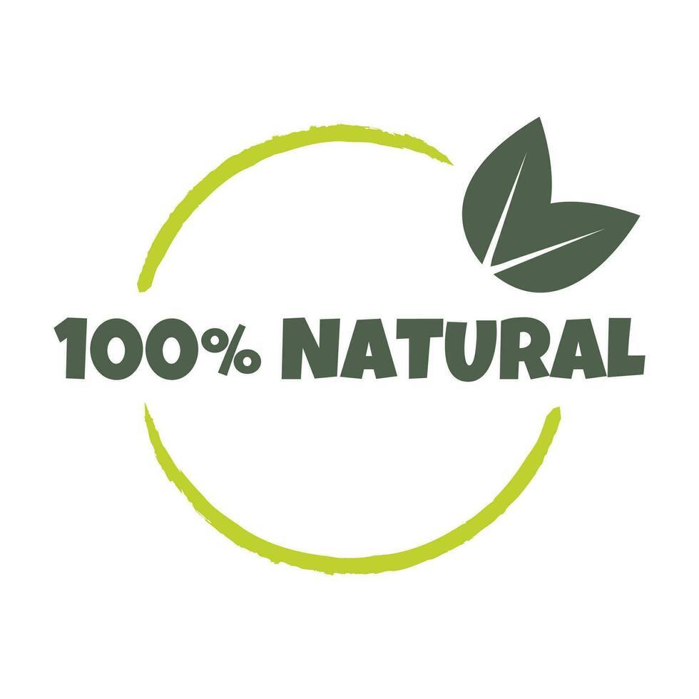 natuurlijk producten sticker, label, insigne en logo. ecologie icoon. logo sjabloon met groen bladeren voor biologisch en eco vriendelijk producten. vector illustratie