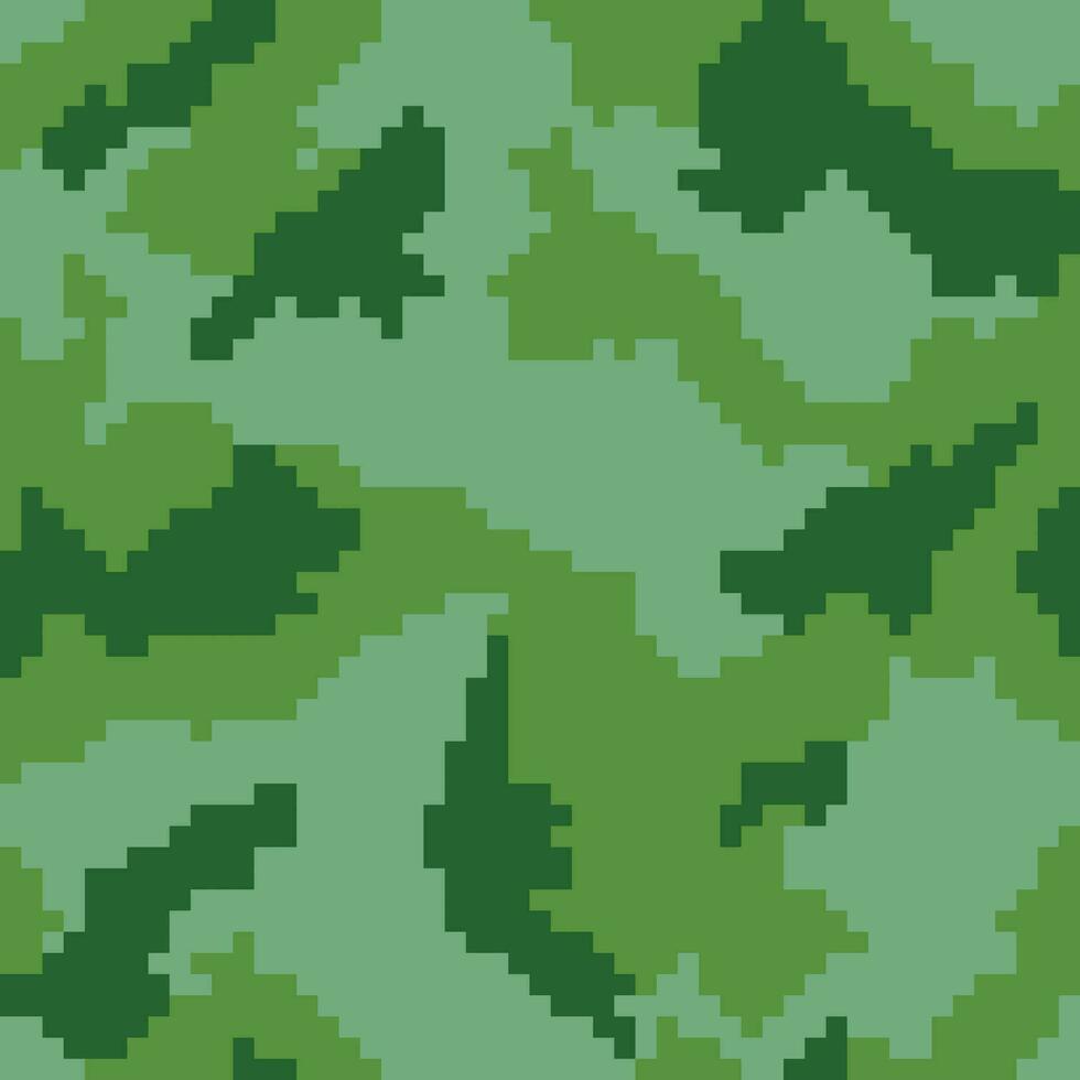 vector naadloos groen camouflage pixel kunst patroon