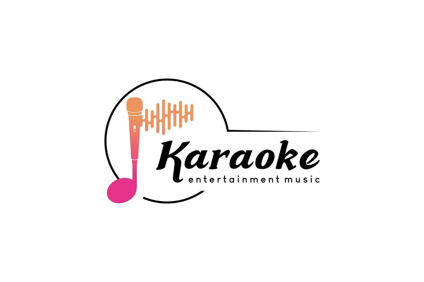 muziek- karaoke logo ontwerp, microfoon icoon vector illustratie gecombineerd met creatief toon icoon