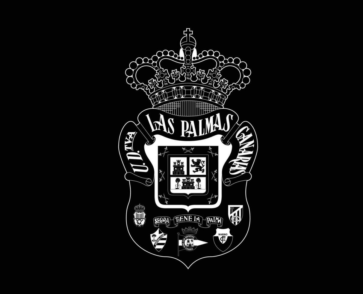 las palmas club logo symbool wit la liga Spanje Amerikaans voetbal abstract ontwerp vector illustratie met zwart achtergrond