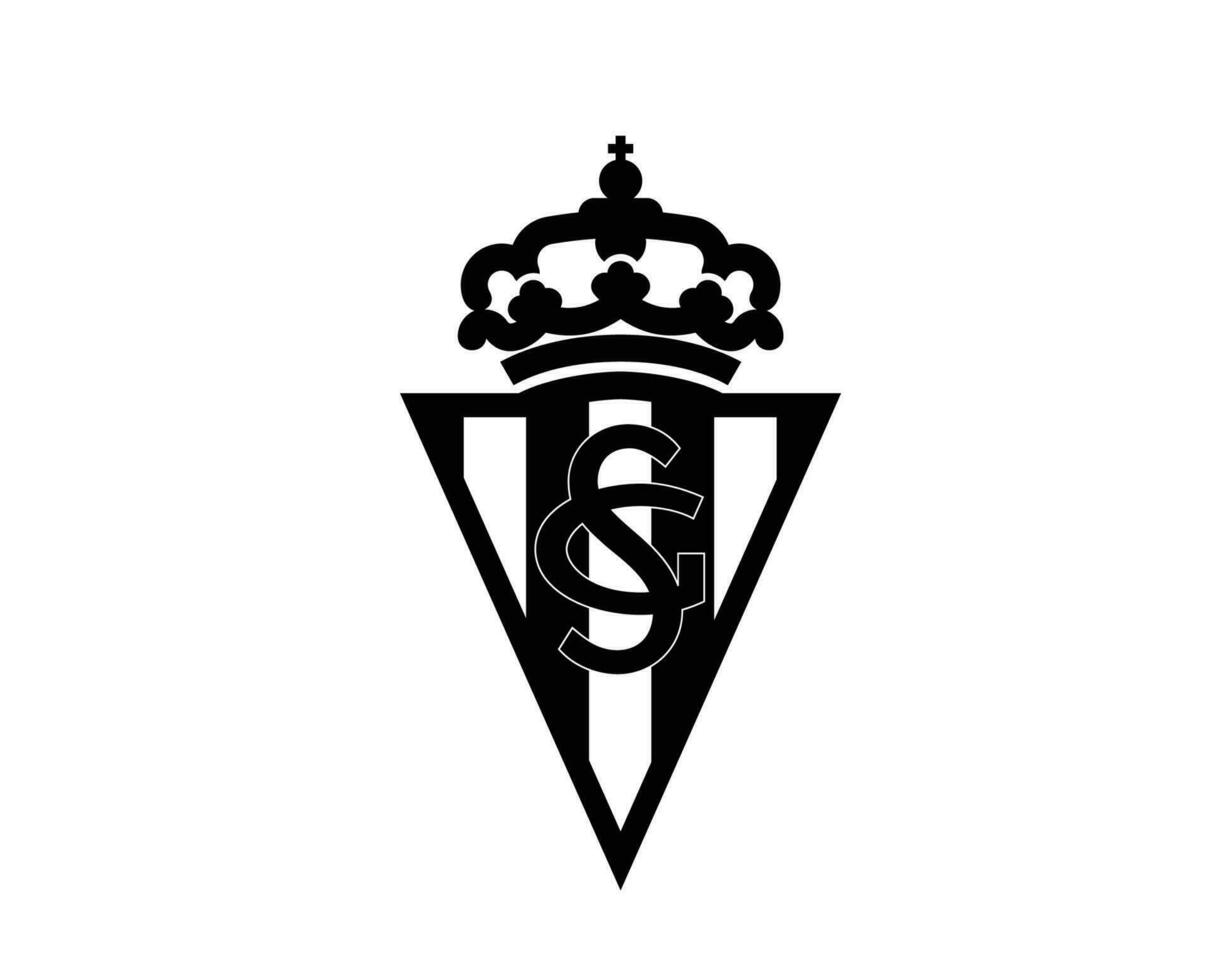 sporting gijon club symbool logo zwart la liga Spanje Amerikaans voetbal abstract ontwerp vector illustratie