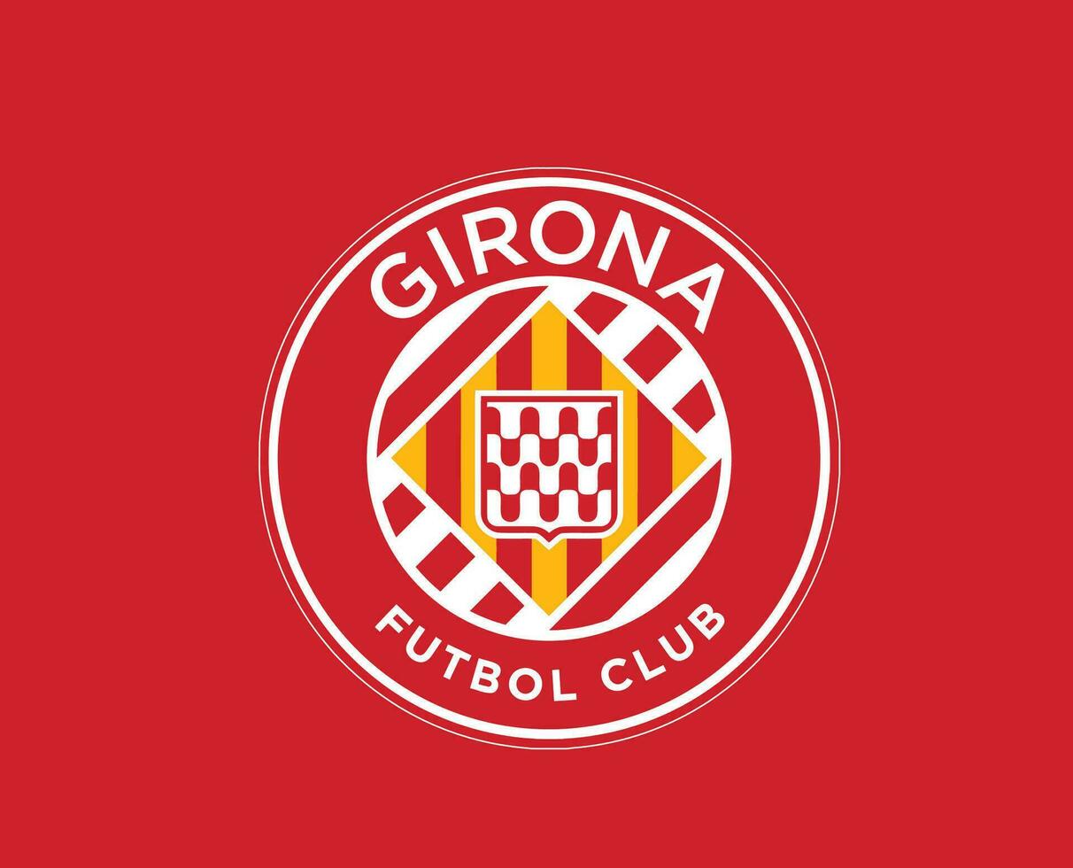 Girona club logo symbool la liga Spanje Amerikaans voetbal abstract ontwerp vector illustratie met rood achtergrond