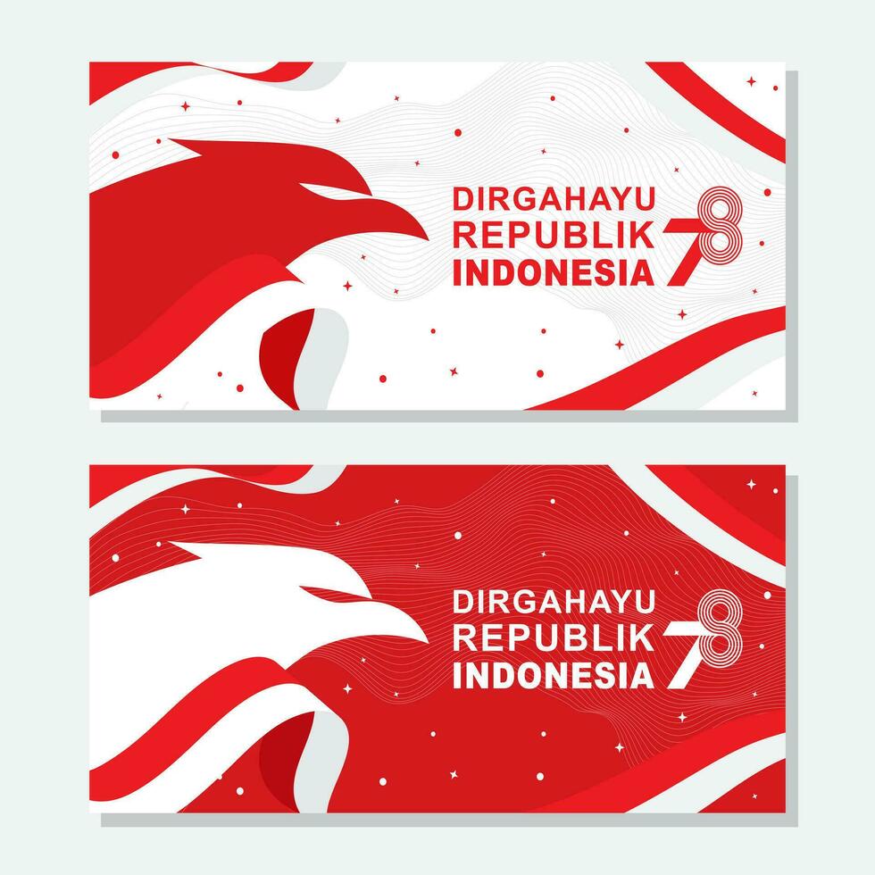 variatie banier groet dirgahayu republik Indonesië 78ste vector