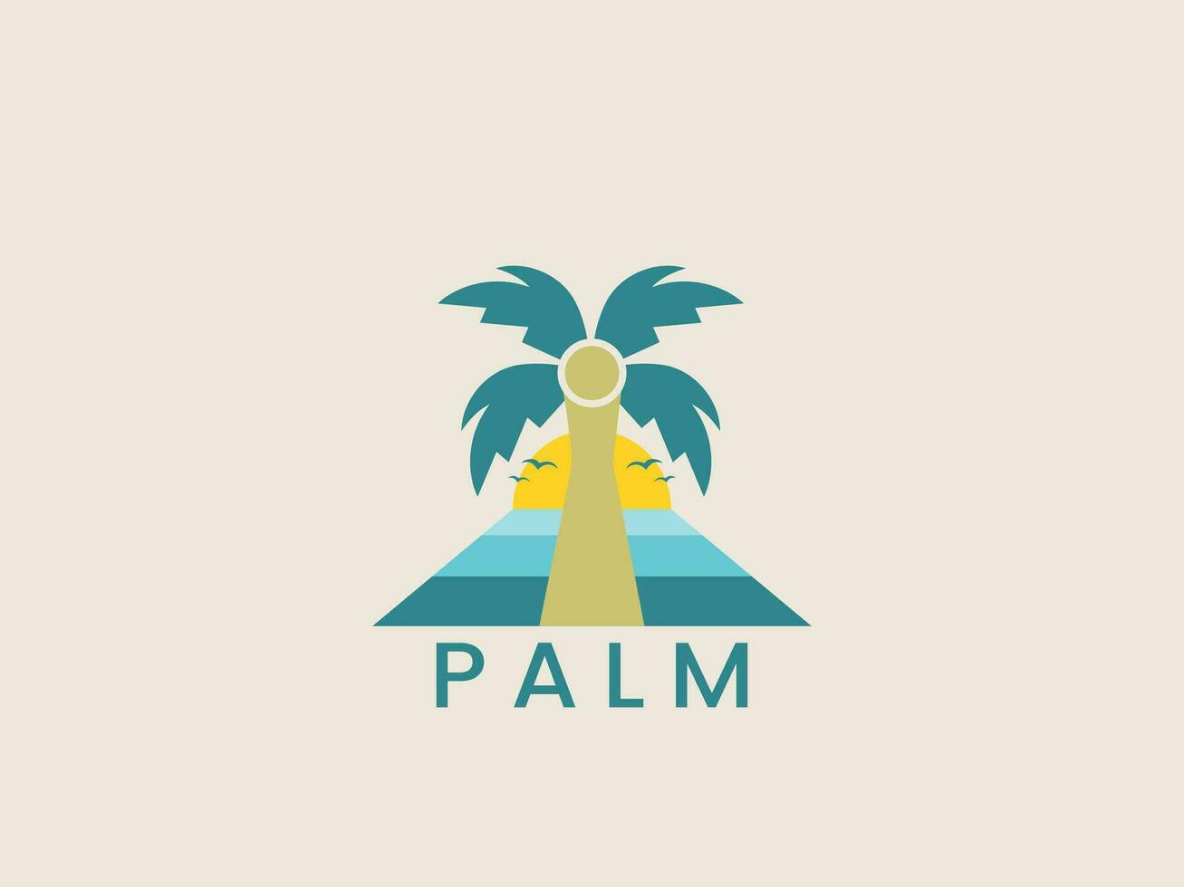 luxe palm logo sjabloon vector met strand gevoel