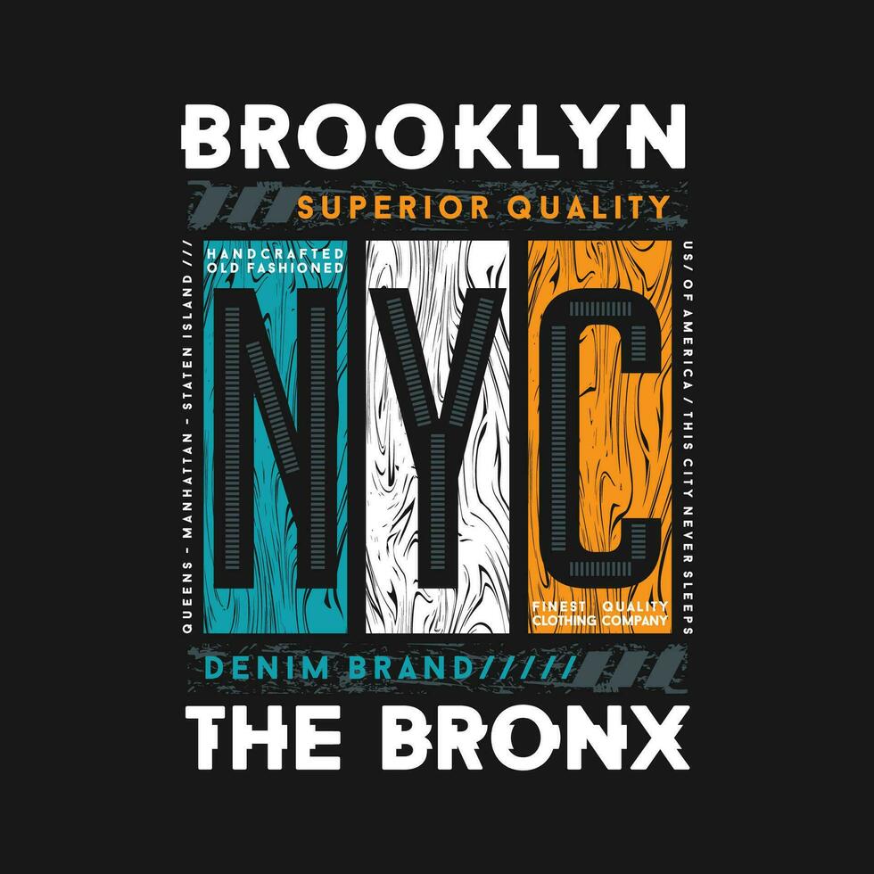 Brooklyn abstract typografie grafisch ontwerp, voor t overhemd afdrukken, vector illustratie