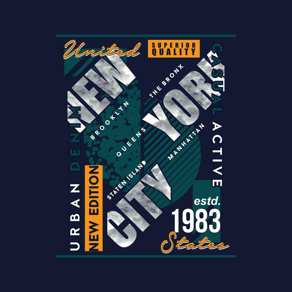 nieuw york stad leuze grafisch, typografie ontwerp, mode t shirt, vector illustratie