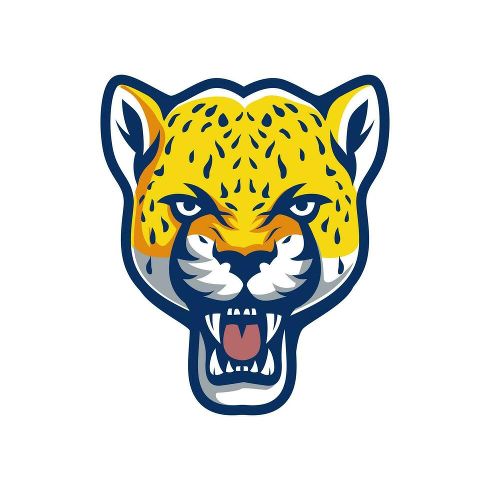 jaguar hoofd mascotte e sport logo vector illustratie