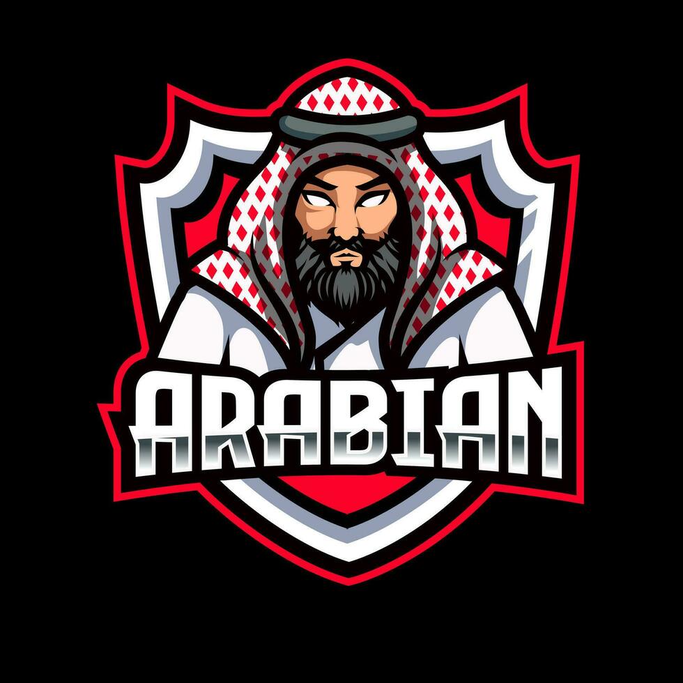 Arabisch sultan mascotte logo geïsoleerd vector