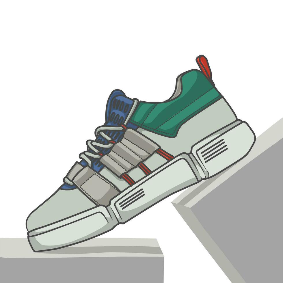 sportschoenen ontwerp met kant hoek. sport schoenen . vector