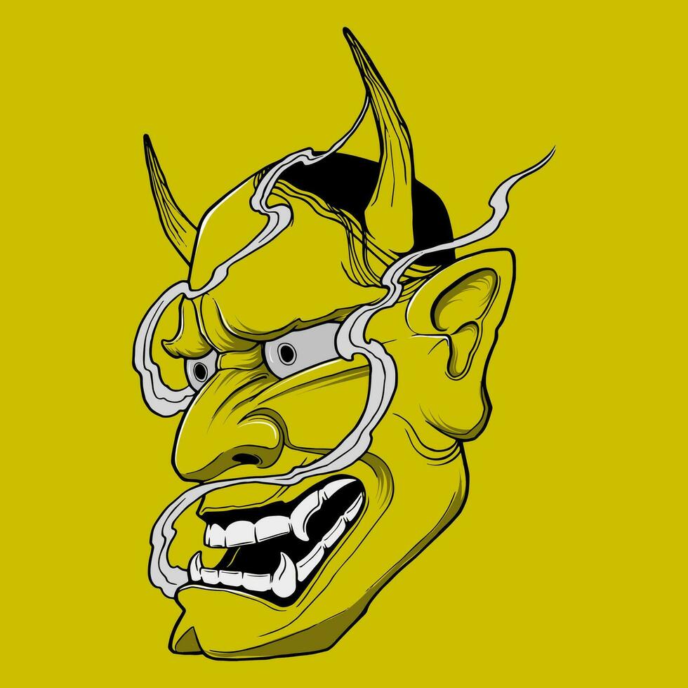 hannya masker traditioneel Japans masker vector illustratie