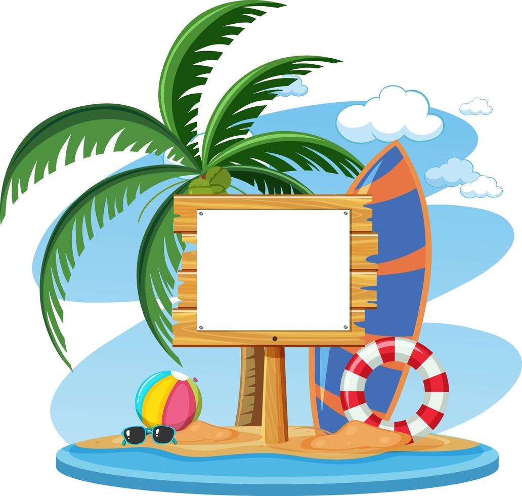 lege banner sjabloon met zomer strand element geïsoleerd vector