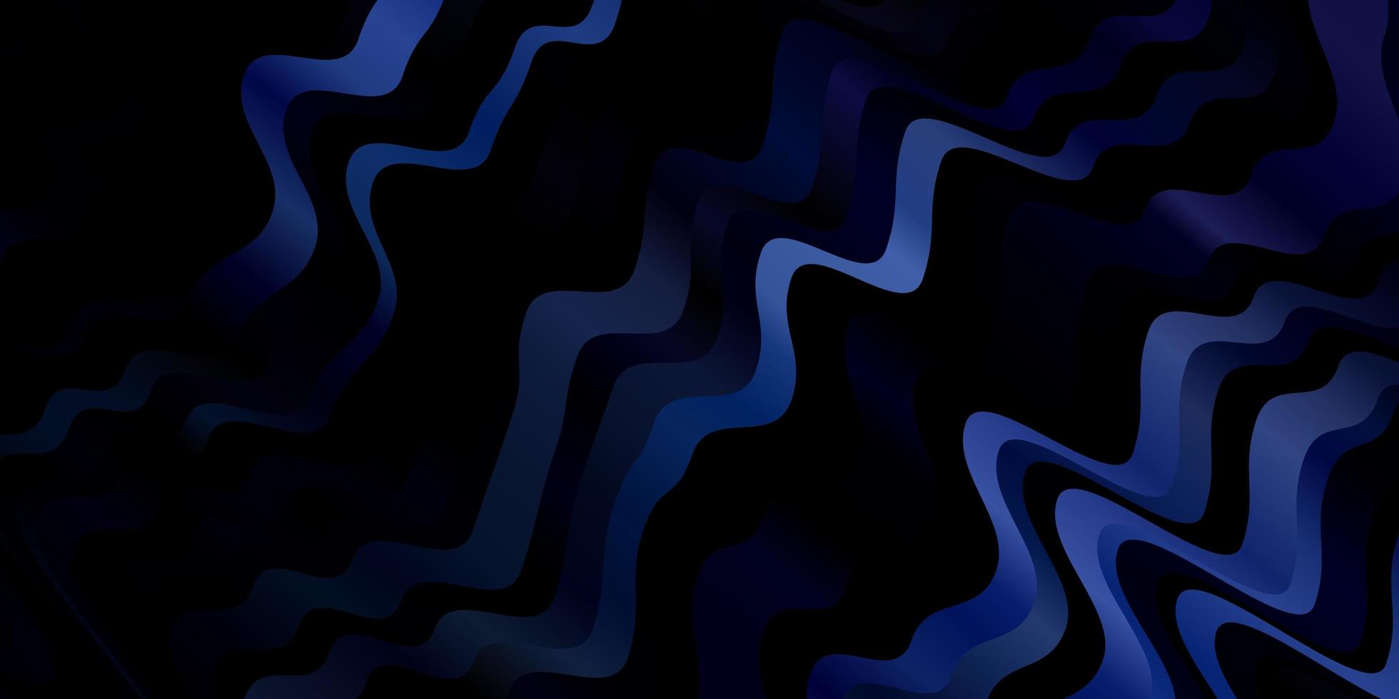 donkerblauwe vectorachtergrond met cirkelboog abstracte illustratie met het bandy ontwerp van gradiëntlijnen voor uw bedrijfsbevordering vector