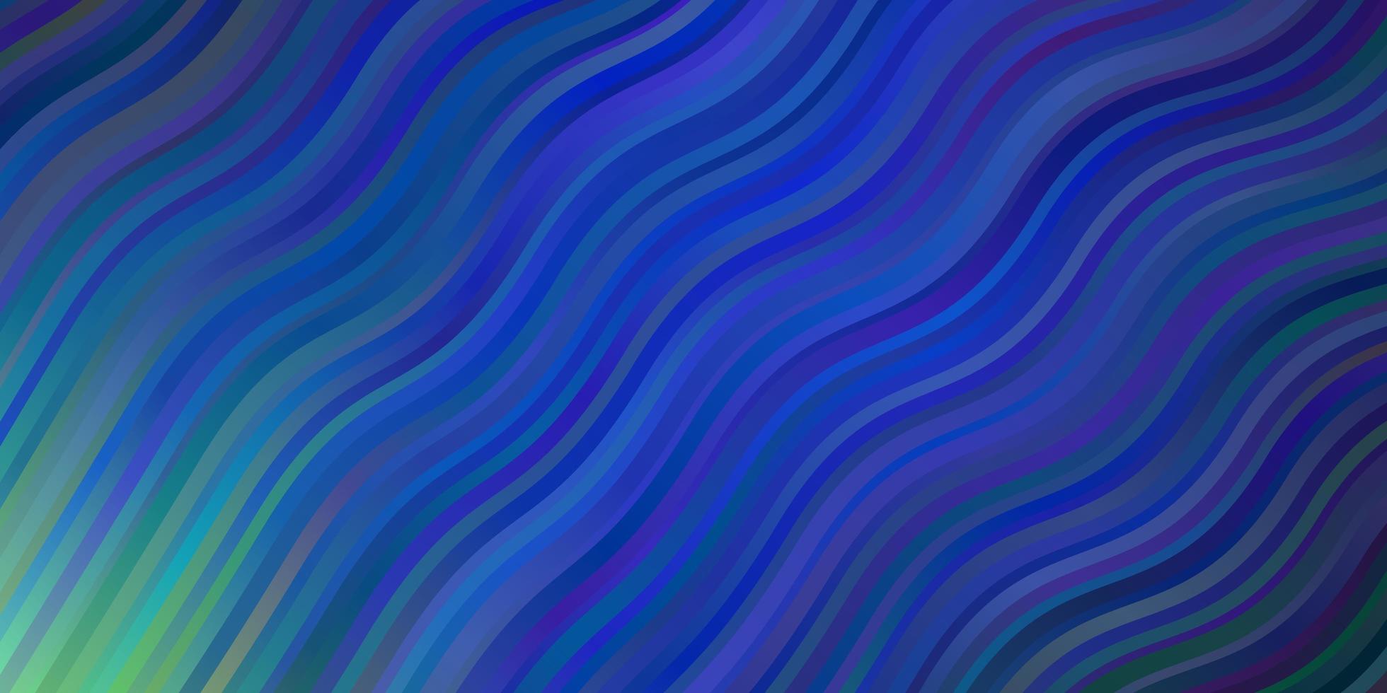 donkerblauwgroene vectortextuur met cirkelboog helder monster met kleurrijke gebogen lijnen vormen sjabloon voor uw ui-ontwerp vector