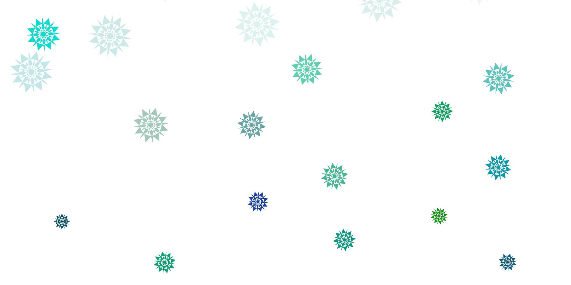 lichtblauw groen vector sjabloon met ijs sneeuwvlokken