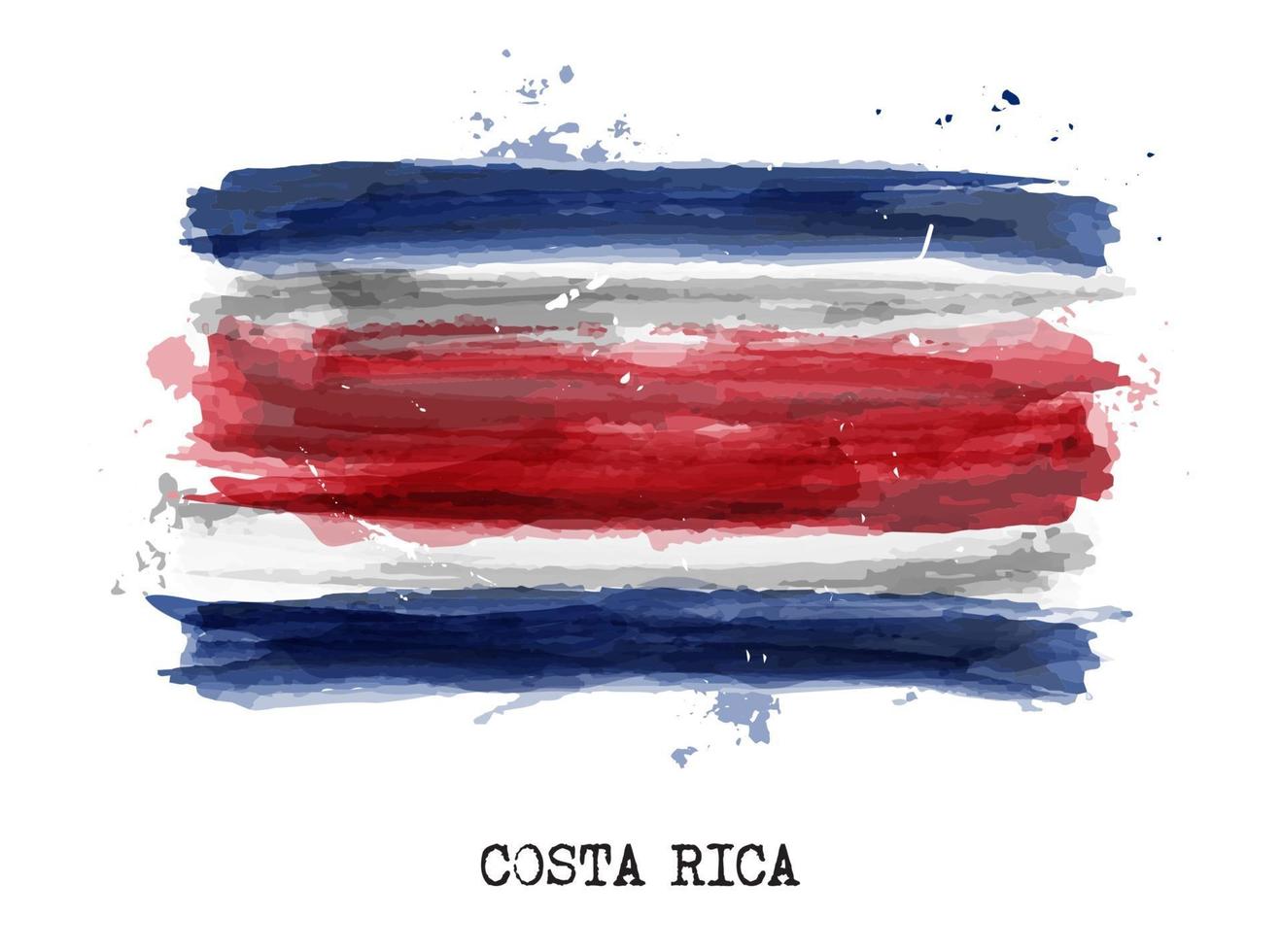 realistische aquarel vlag van costa rica. vector. vector