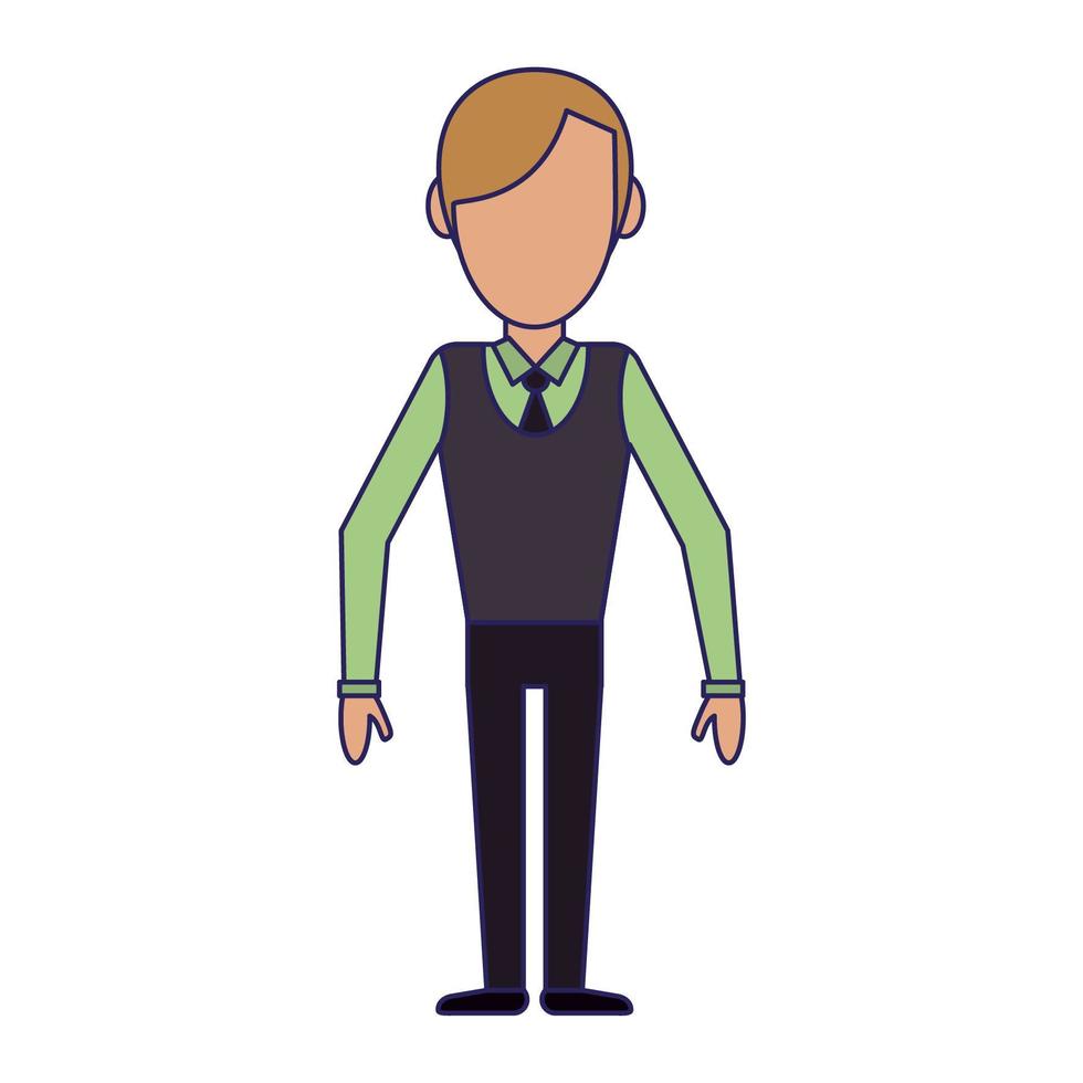 man met elegante kleding cartoon vector