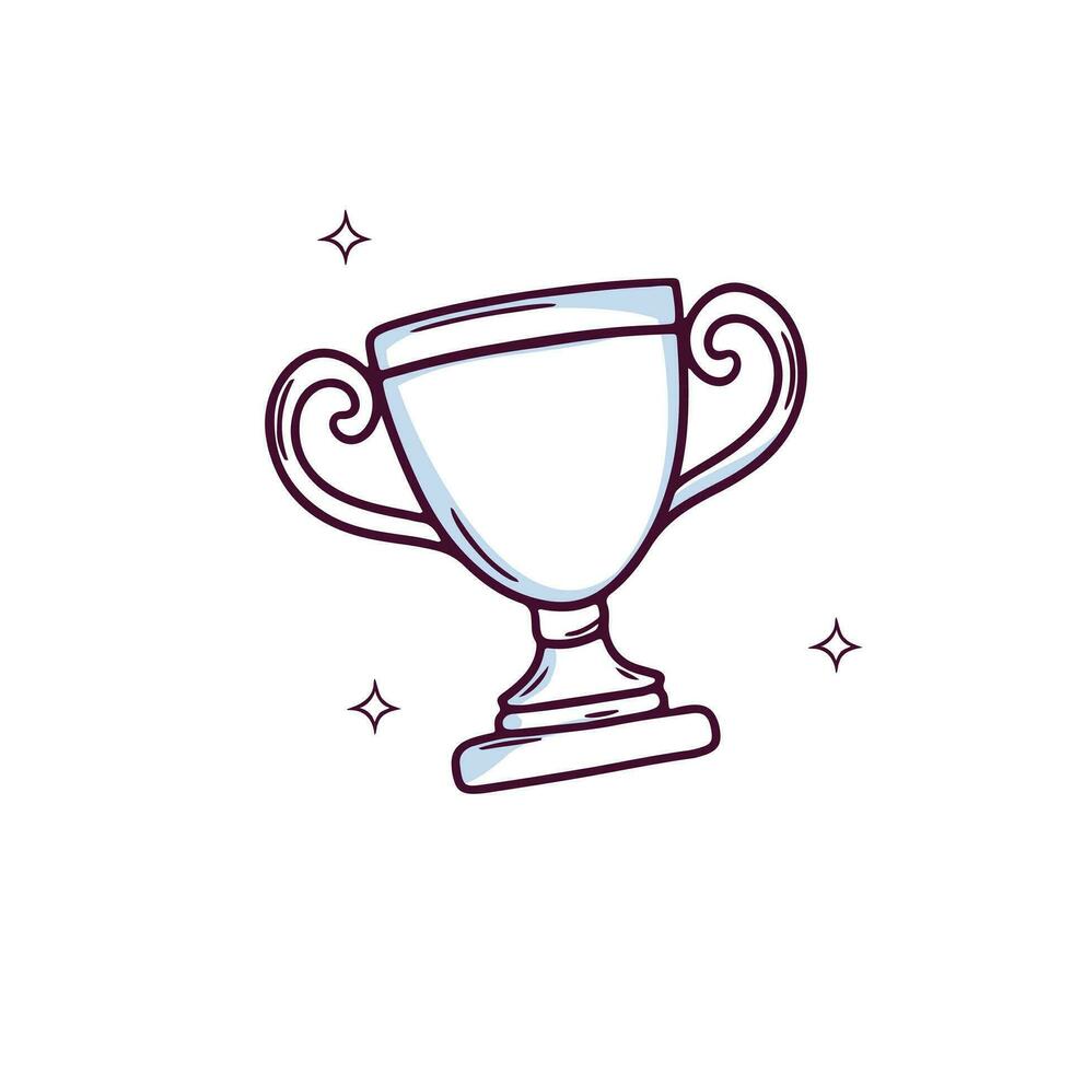 hand- getrokken trofee icoon. winnaar trofee. tekening schetsen vector illustratie