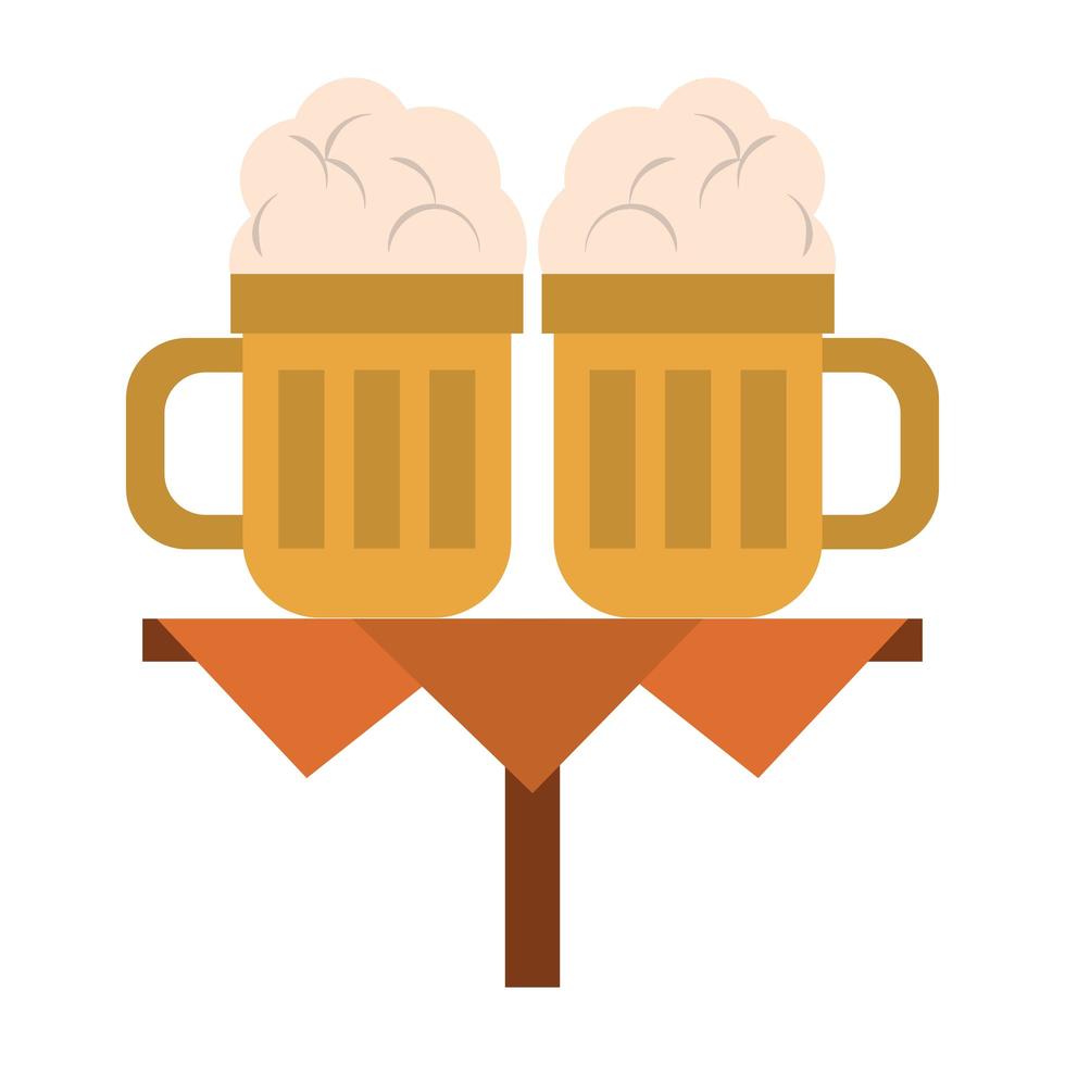 drank likeur en drink bier over tafel pictogram cartoons vector illustratie grafisch ontwerp