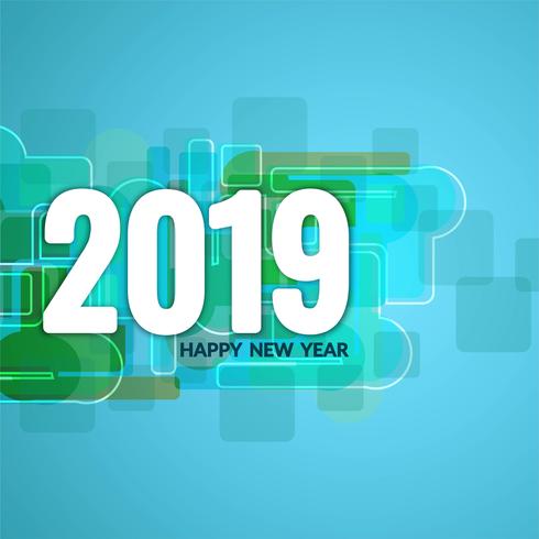 Abstracte gelukkig Nieuwjaar 2019 begroeting achtergrond vector