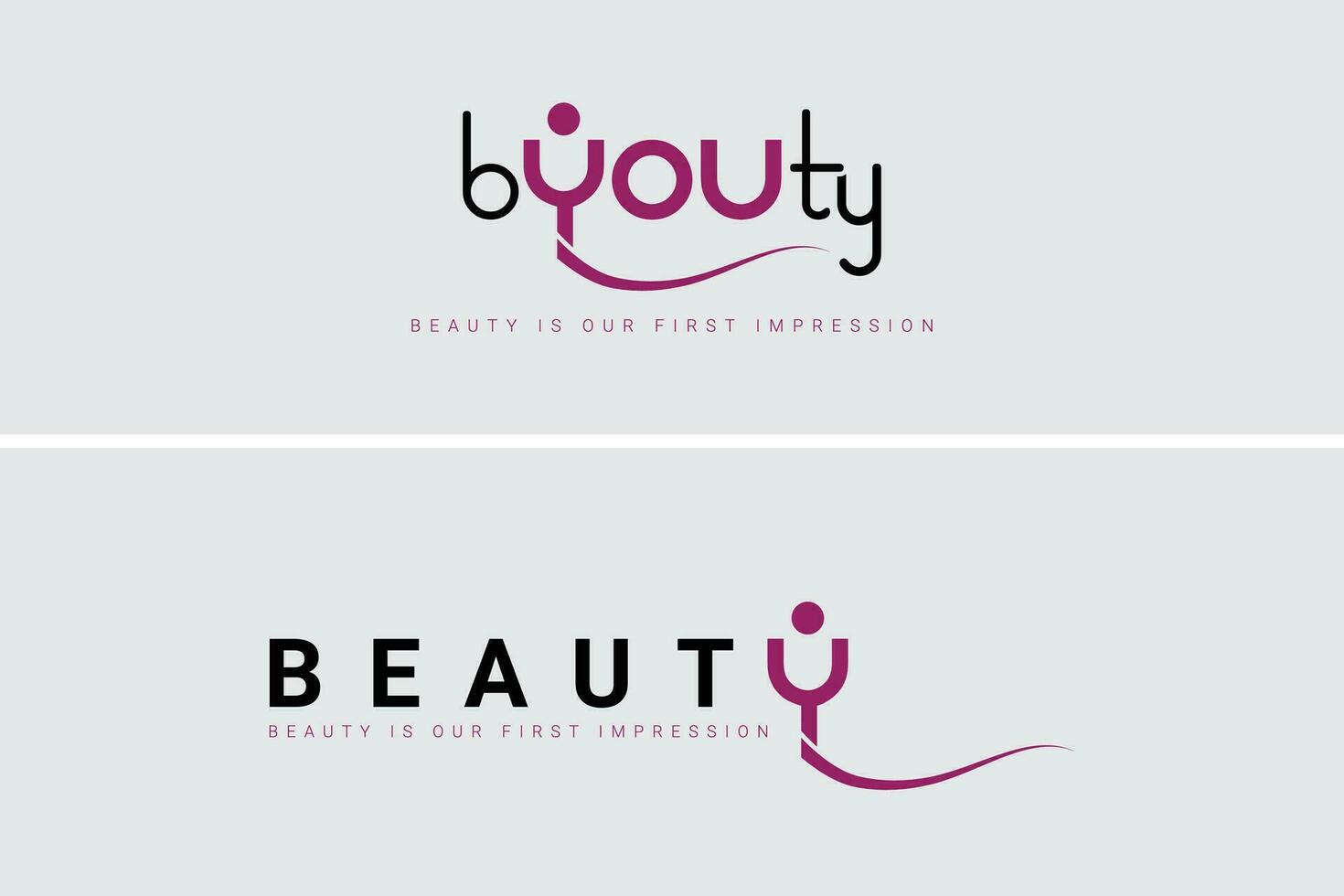 schoonheid logo ontwerp voor populair merken, plat logo voor schoonheid merken vector