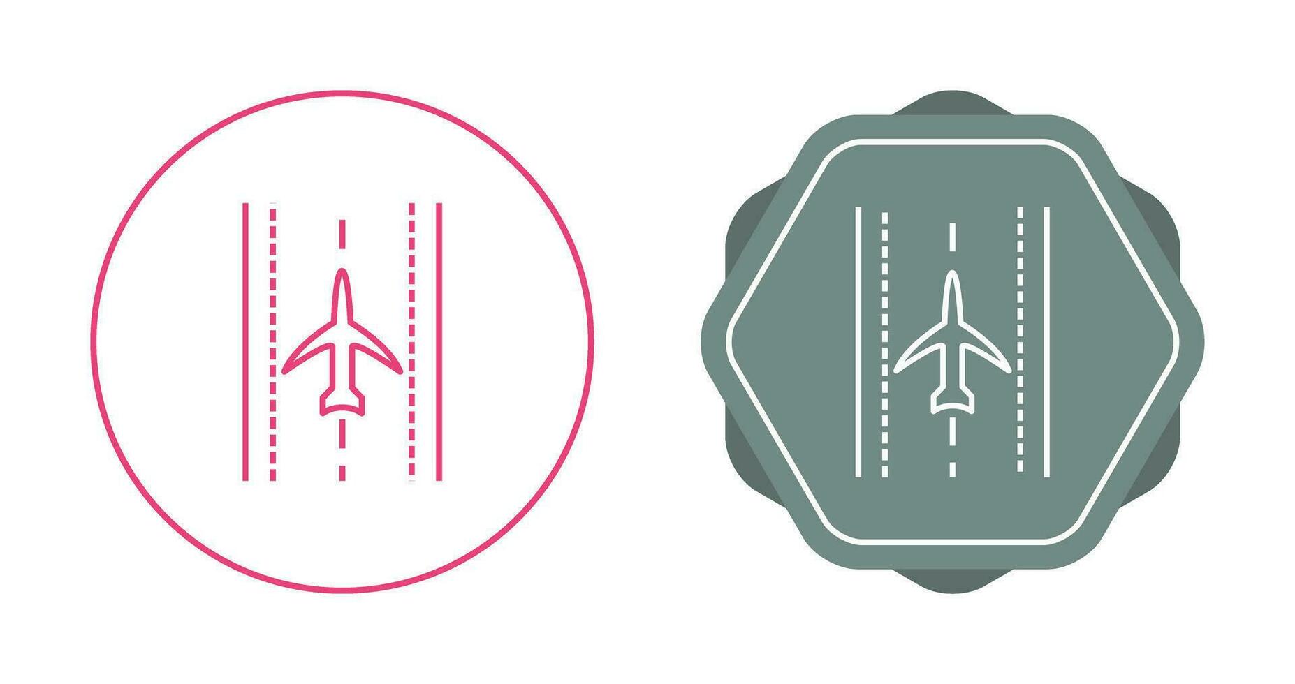 vlak Aan landingsbaan vector icoon