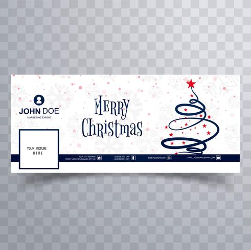 Mooie vrolijke kerstboom facebook banner sjabloon vector