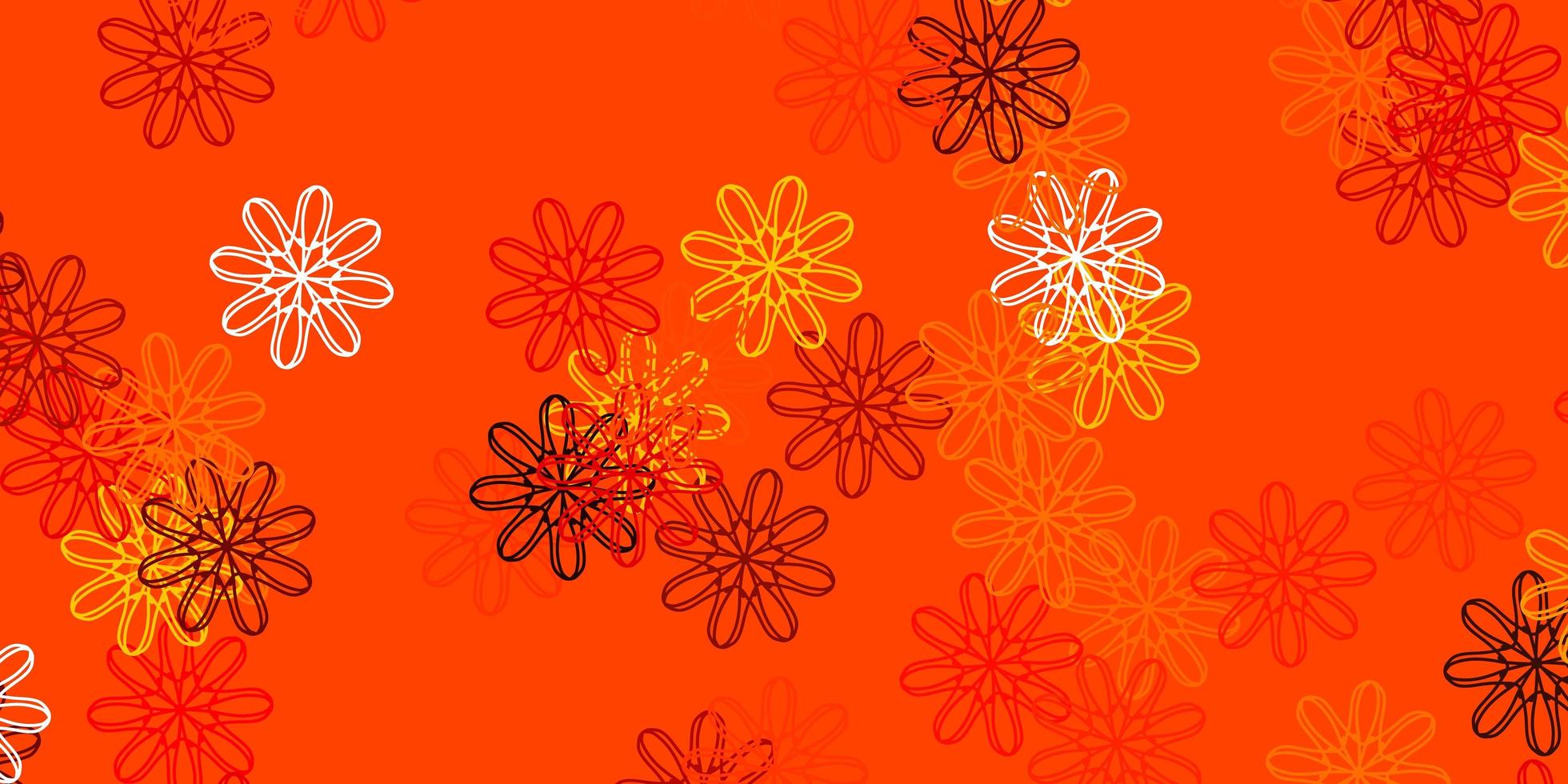 lichtoranje vectorkrabbeltextuur met bloemen vector