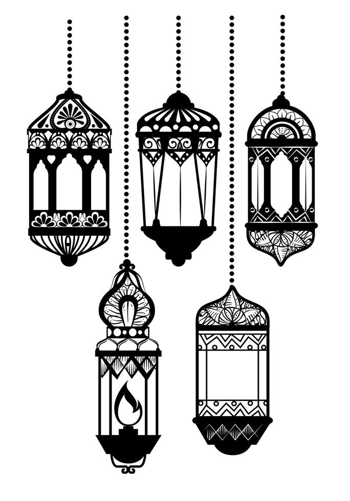 lantaarns hangen van ramadan kareem vector