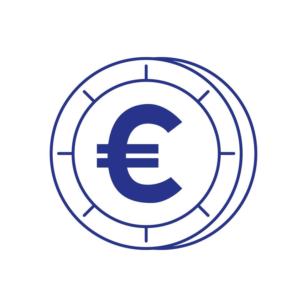 munt geld euro geïsoleerd pictogram vector