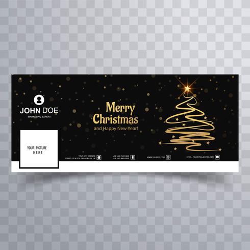 Mooie vrolijke kerstboom facebook banner sjabloon vector