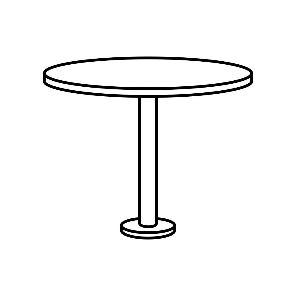 ronde tafel houten meubelen geïsoleerde icon vector