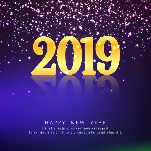 Abstracte Gelukkige Nieuwjaar 2019 kleurrijke achtergrond vector