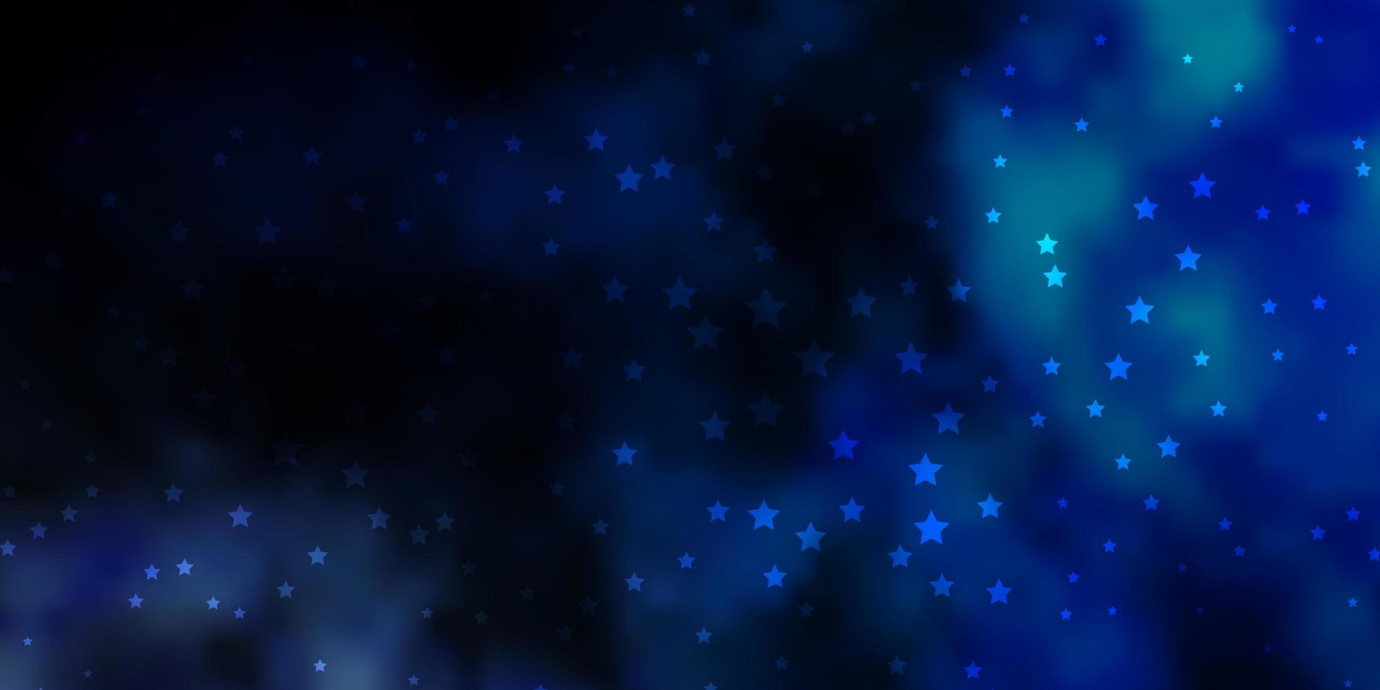 donkerblauw vector sjabloon met neon sterren