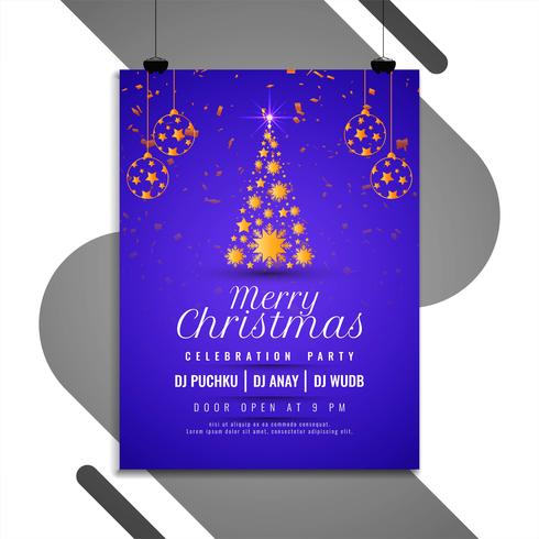 Abstracte Merry Christmas-sjabloon voor partij flyer vector