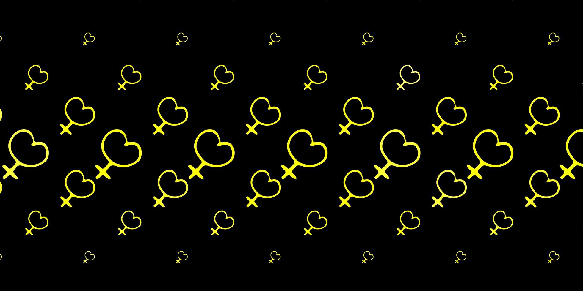 donkergele vectorachtergrond met vrouwensymbolen vector