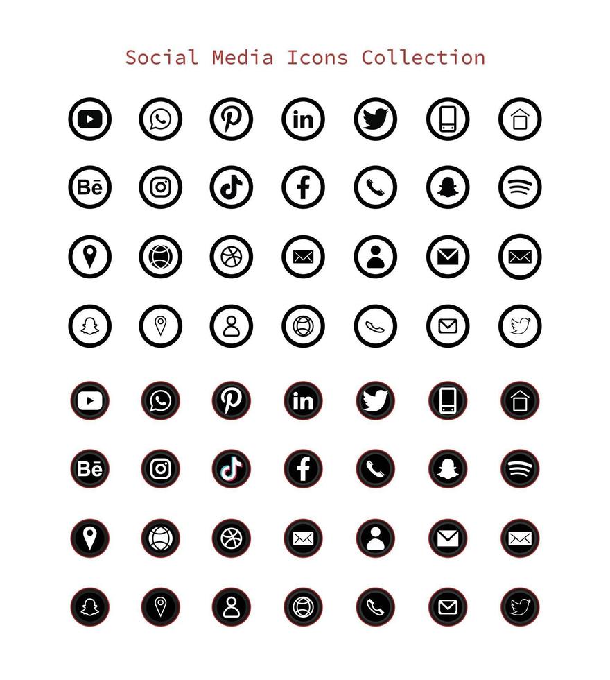 sociale media-logo's en pictogram vector