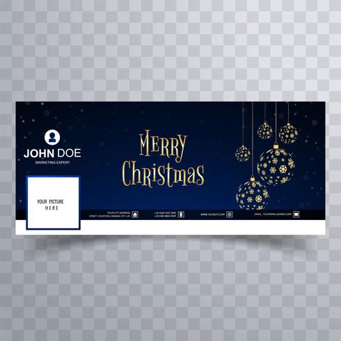 Merry christmas bal facebook banner sjabloon achtergrond vector