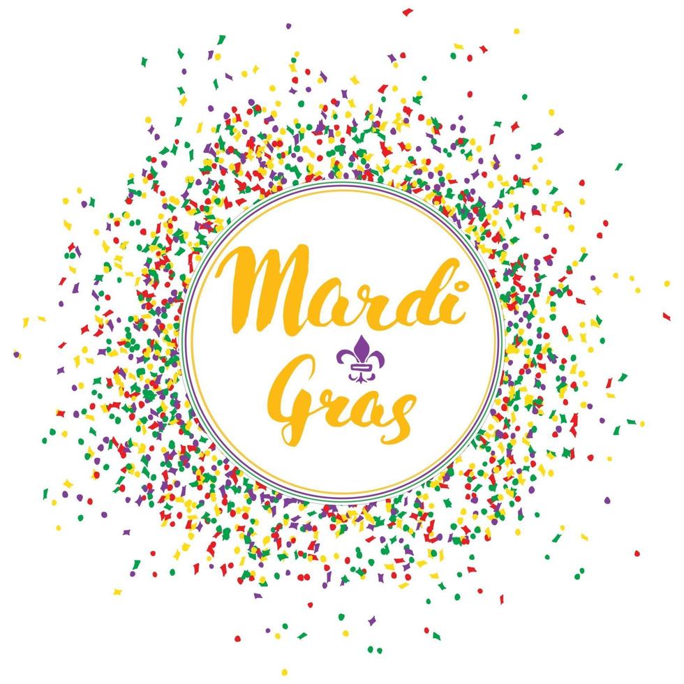 mardi gras kalligrafische letters. typografisch wenskaartontwerp. kalligrafie belettering voor vakantiegroet. hand getrokken belettering tekst vectorillustratie geïsoleerd op een witte achtergrond vector