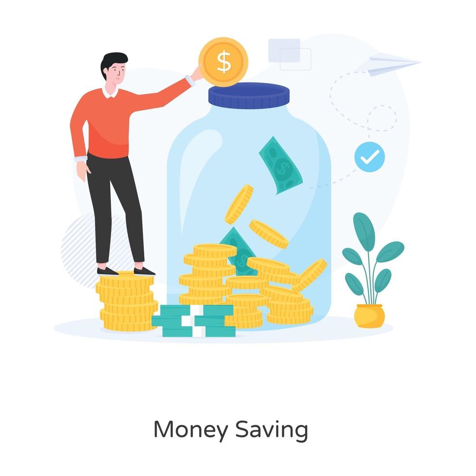 geld besparen concept vector