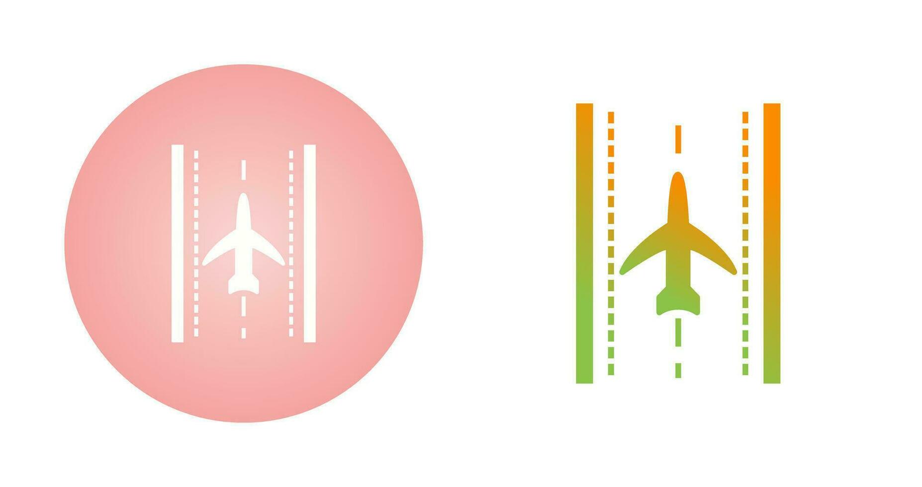 vlak Aan landingsbaan vector icoon