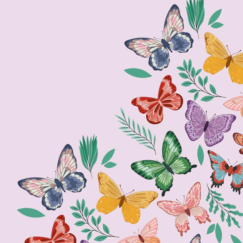 schattig vlinders behang vector