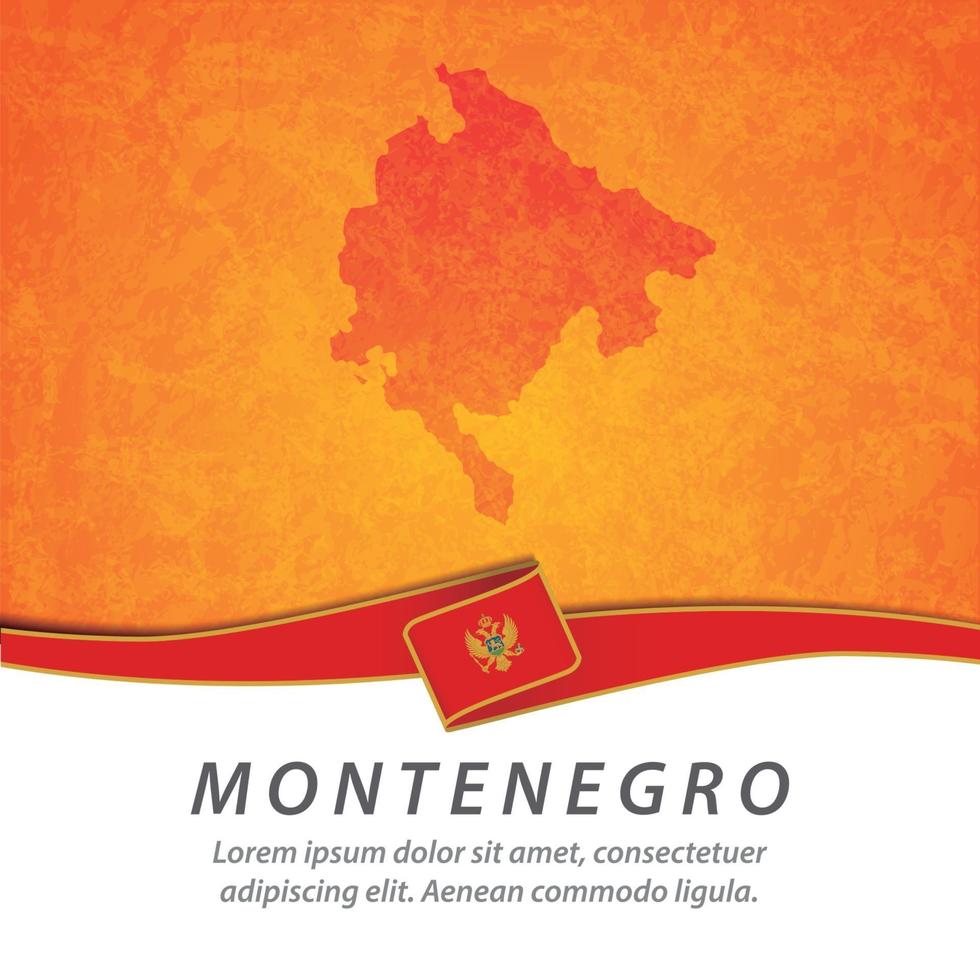 montenegro vlag met kaart vector