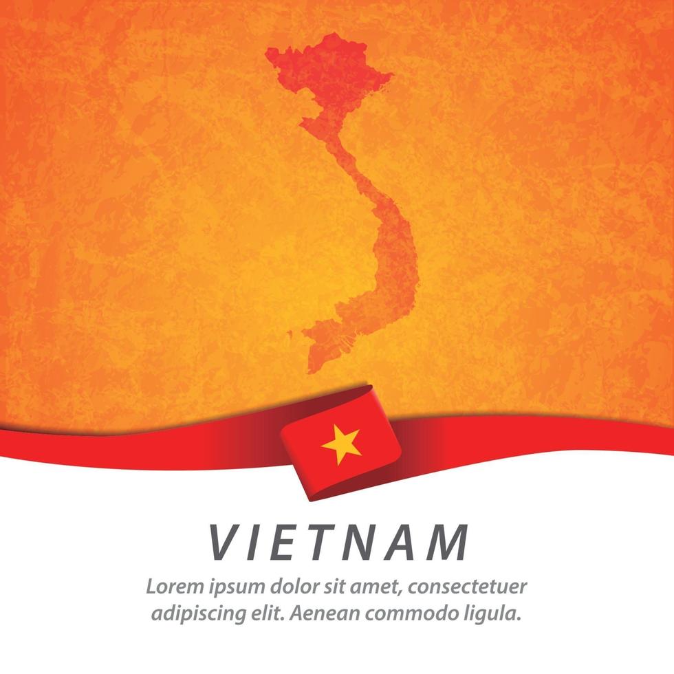 vietnam vlag met kaart vector