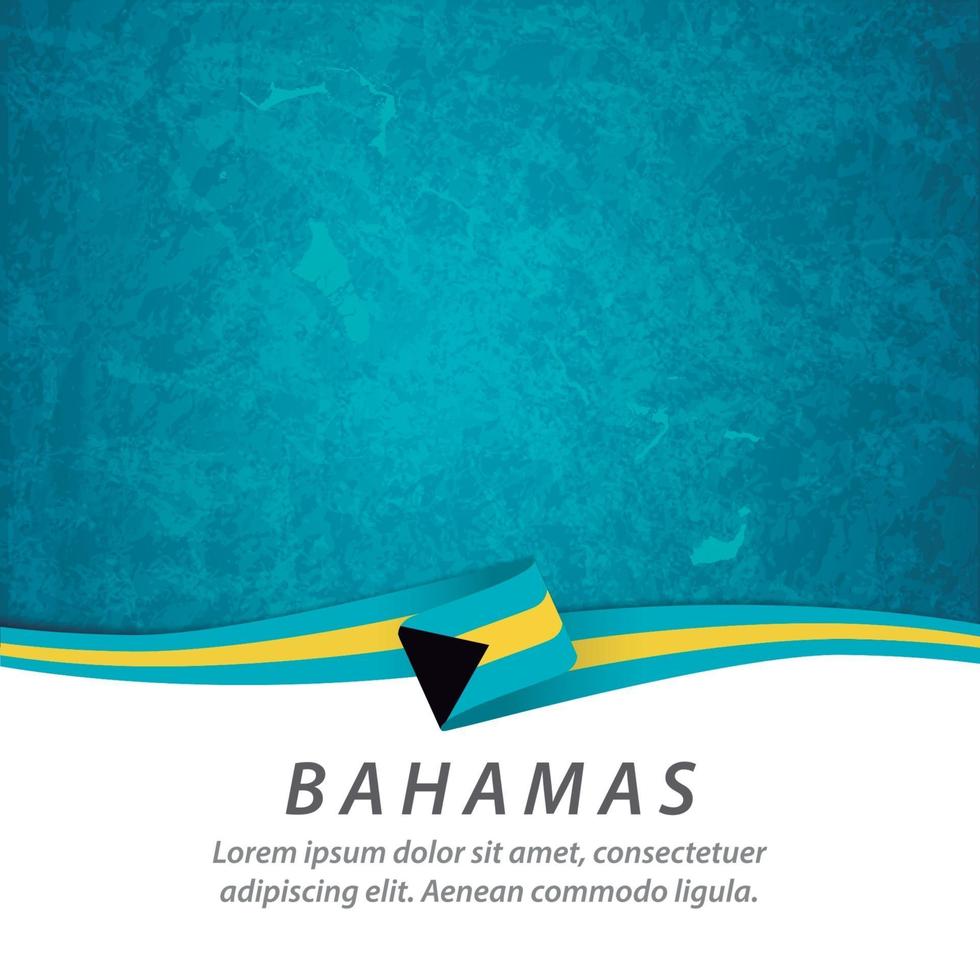 Bahama's vlag met kaart vector